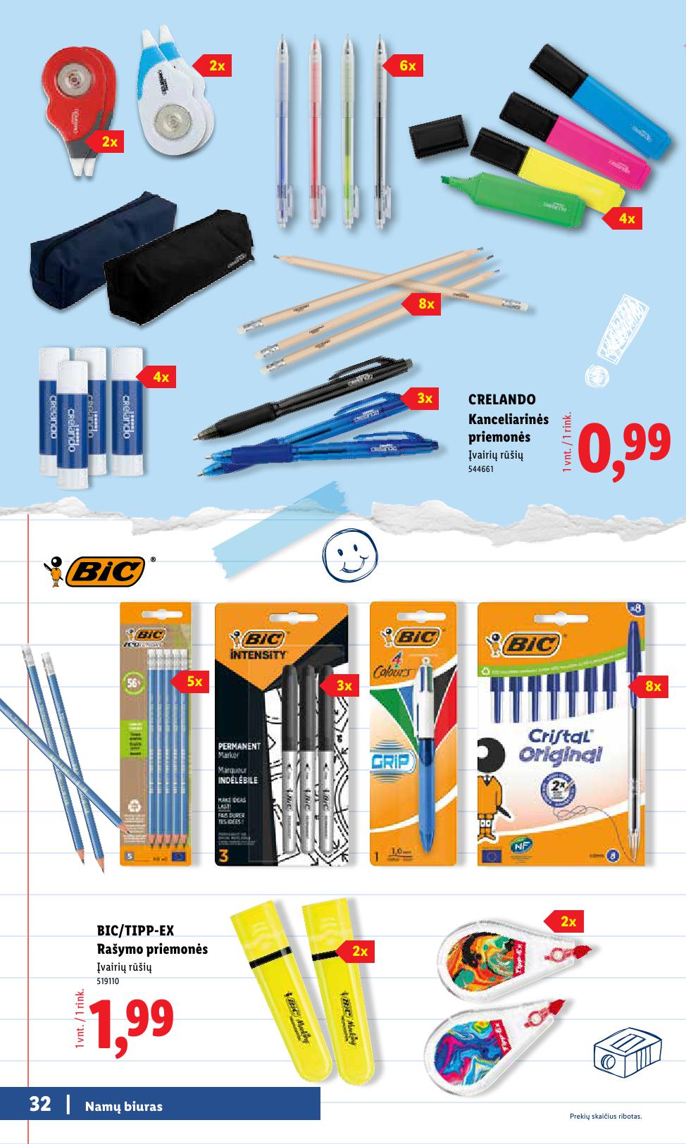 LIDL mokyklinių prekių katalogas "Atgal į mokyklą"
