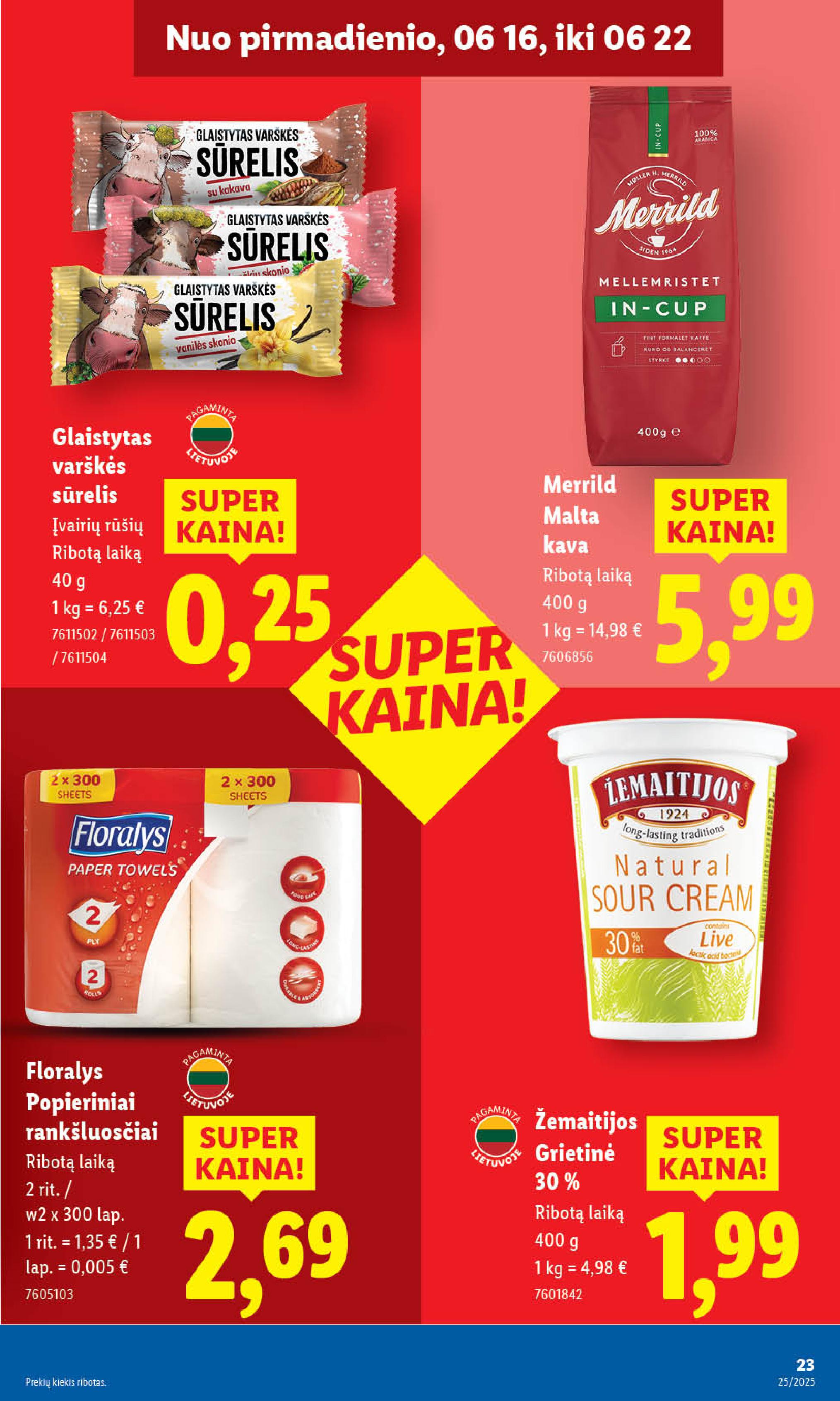 LIDL akcijų ir nuolaidų leidinys 2025.06.16 - 2025.06.22
