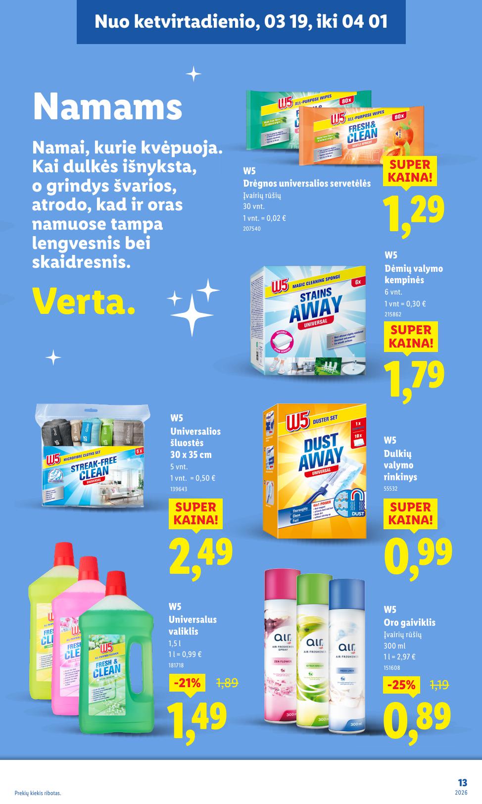 LIDL akcijų katalogas "Švaros festivalis"