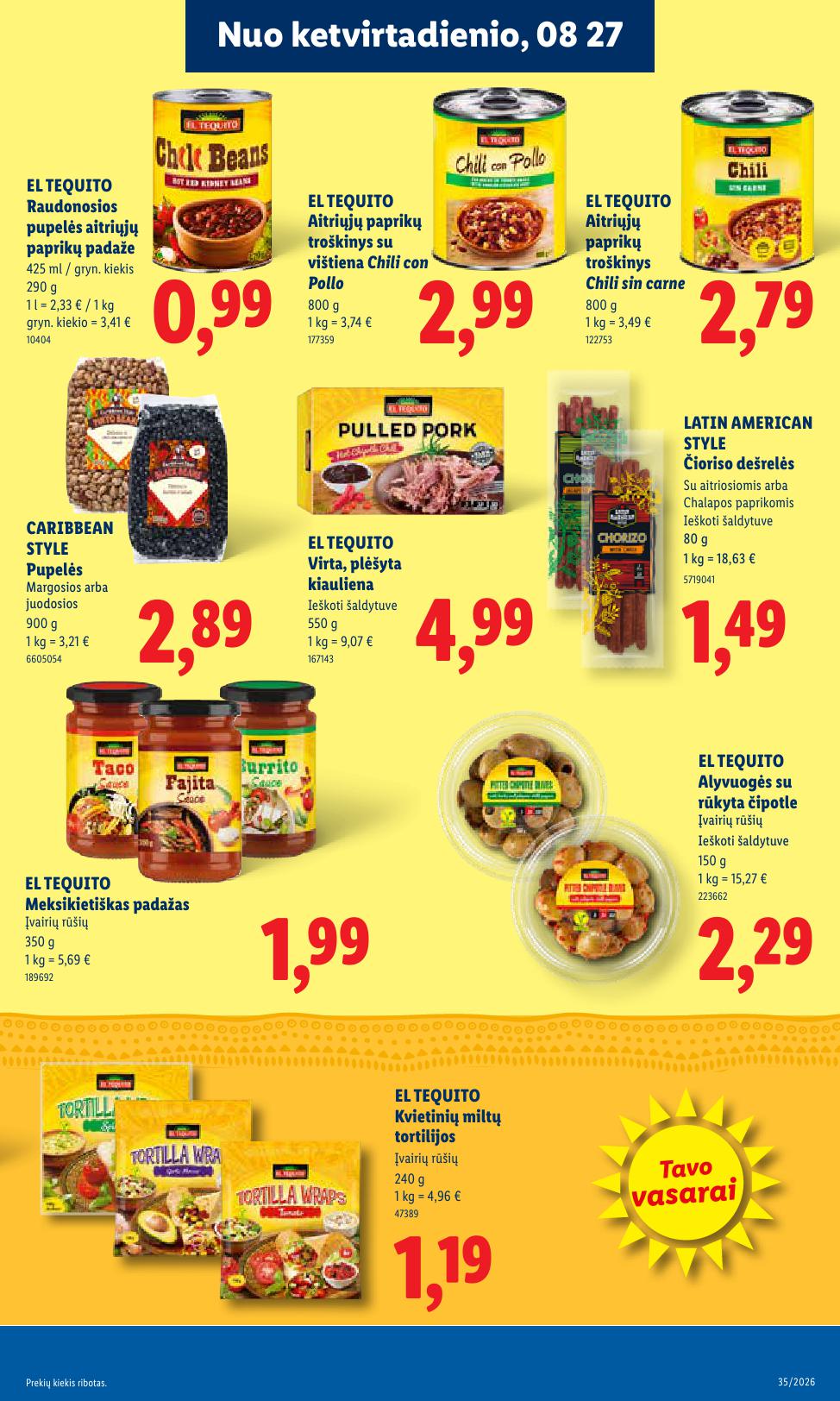 LIDL akcijų ir nuolaidų leidinys 2026.08.24 - 2026.08.30