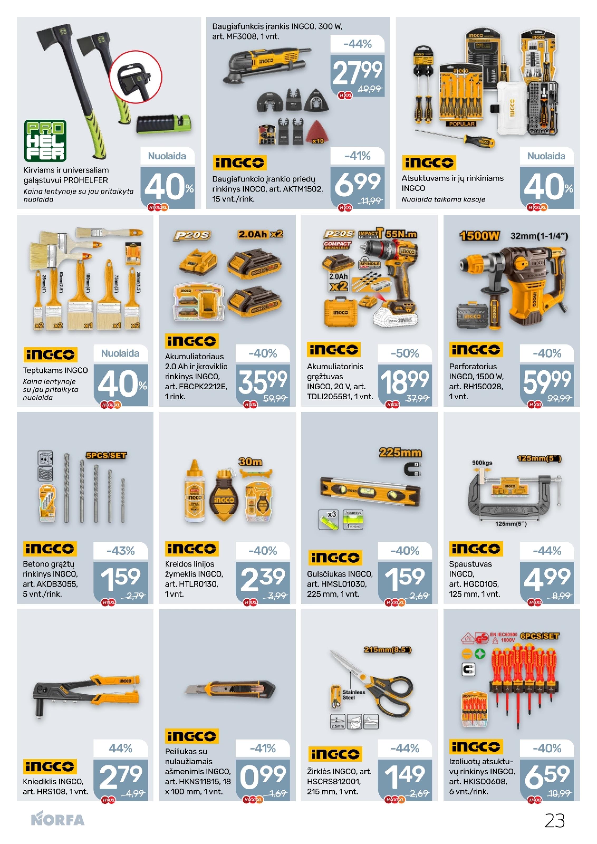Naujausias NORFA kaininis katalogas 2026.04.02 - 2026.04.15