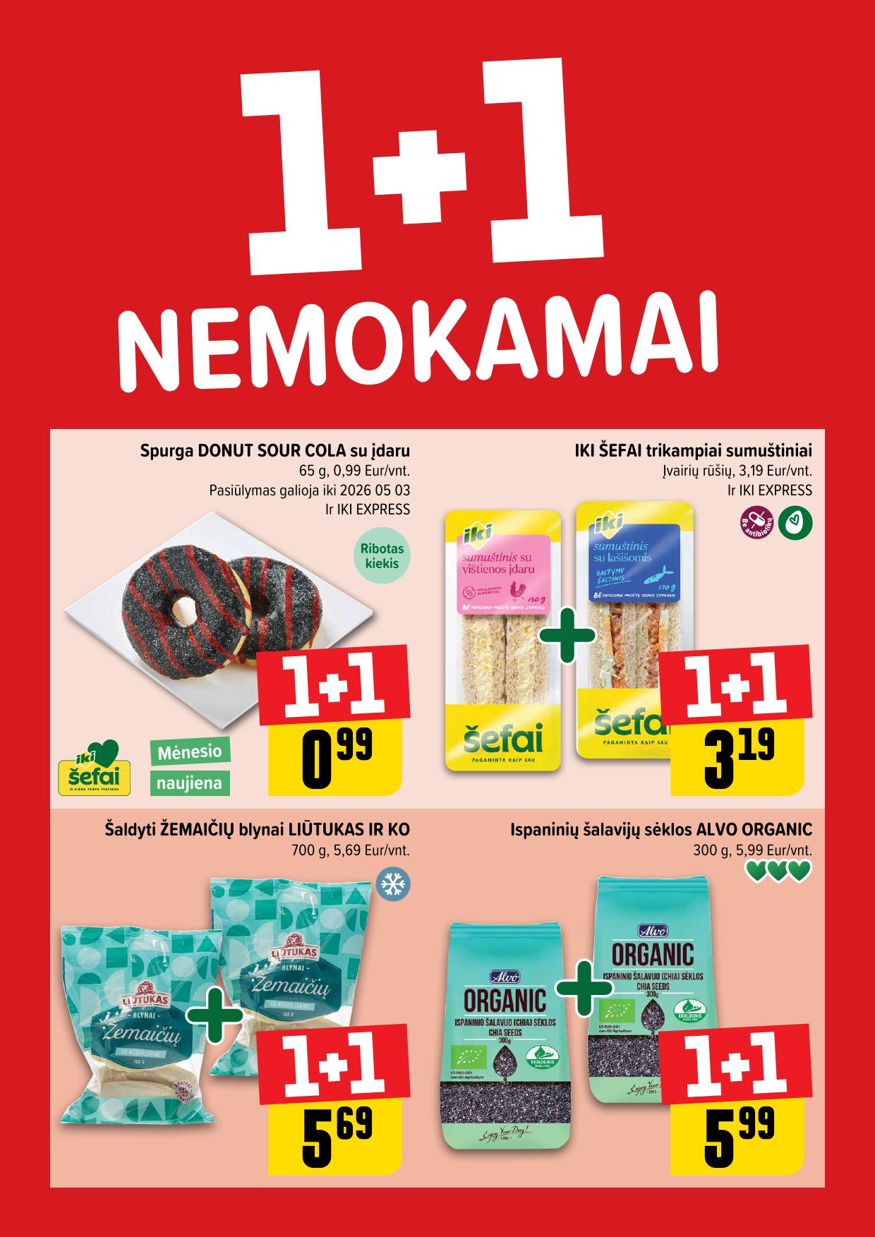 IKI akcijų leidinukas "Daugiau yra pigiau 1+1 nemokamai" 2026.04.20 - 2026.04.26