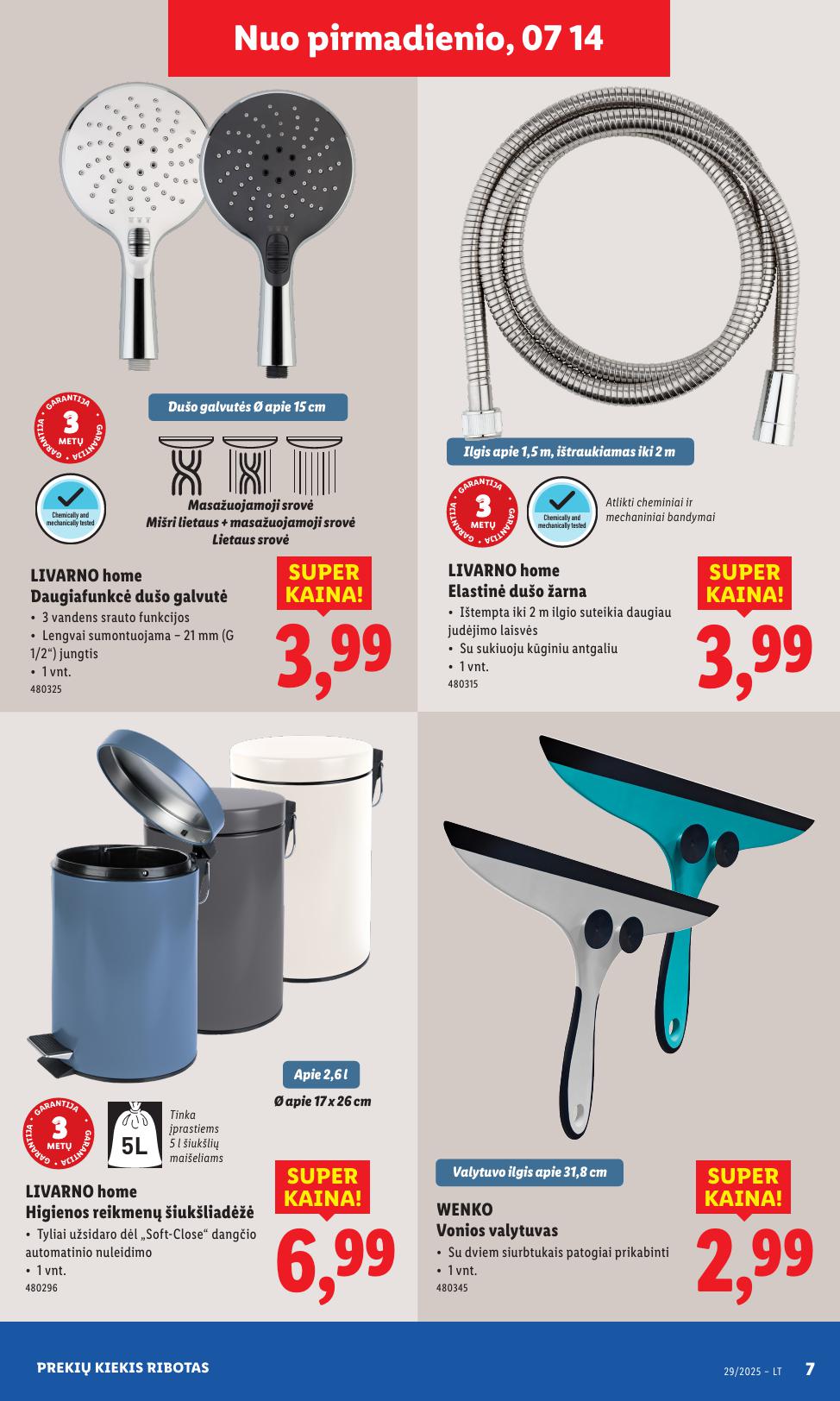 LIDL ne maisto prekių leidinys 2025.07.14 - 2025.07.20