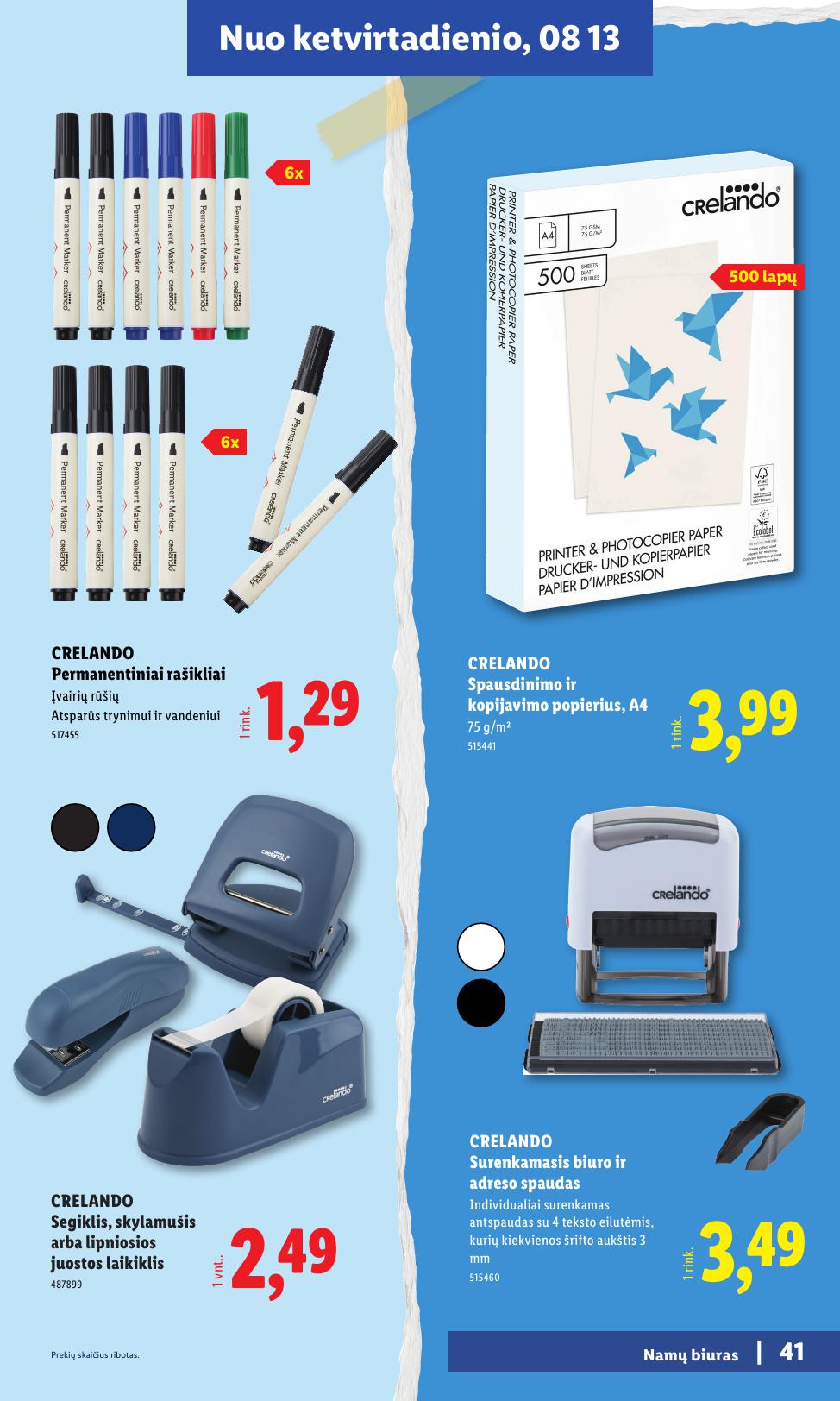 LIDL mokyklinių prekių katalogas "Atgal į mokyklą"