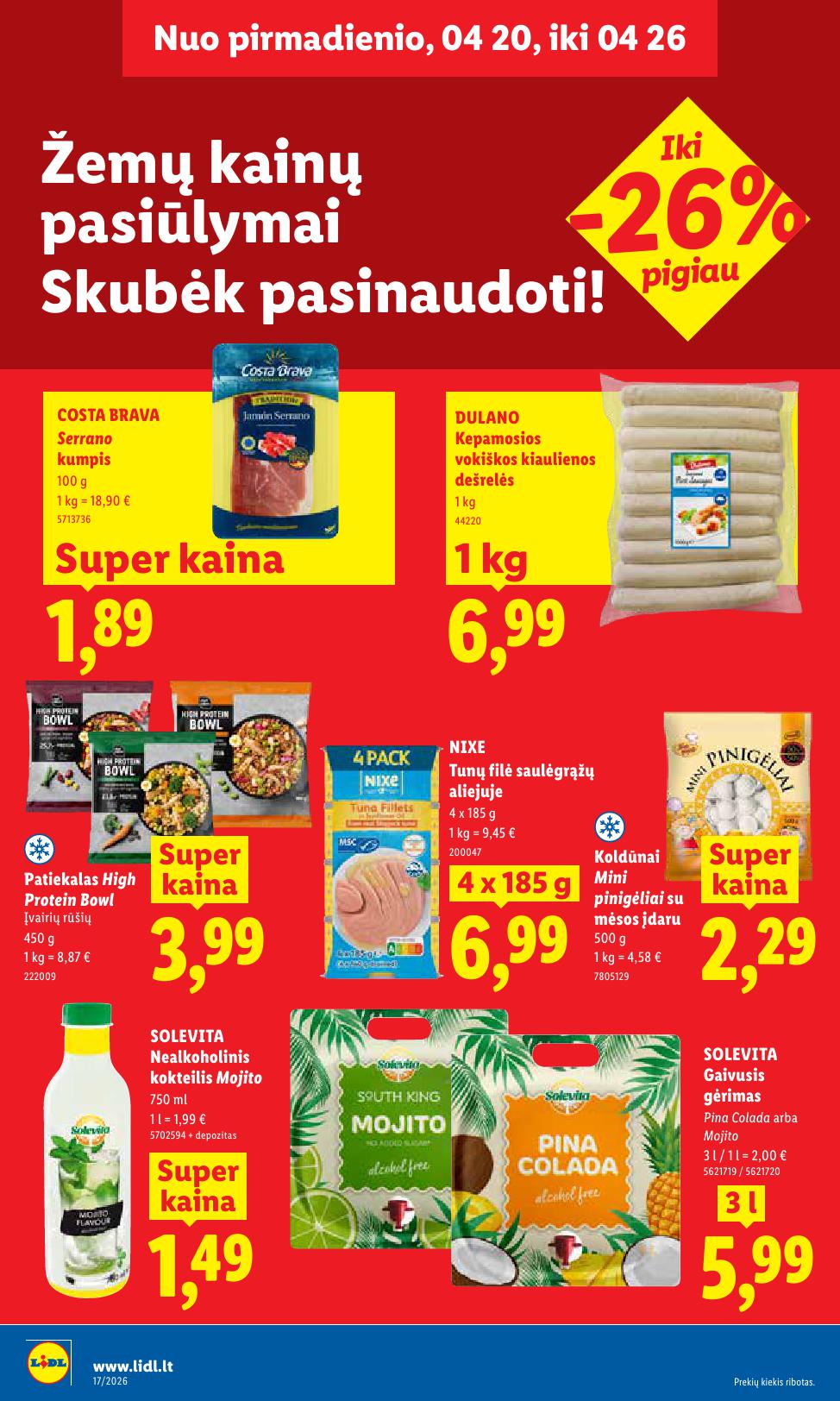Naujausias LIDL kaininis katalogas 2026.04.20 - 2026.04.26