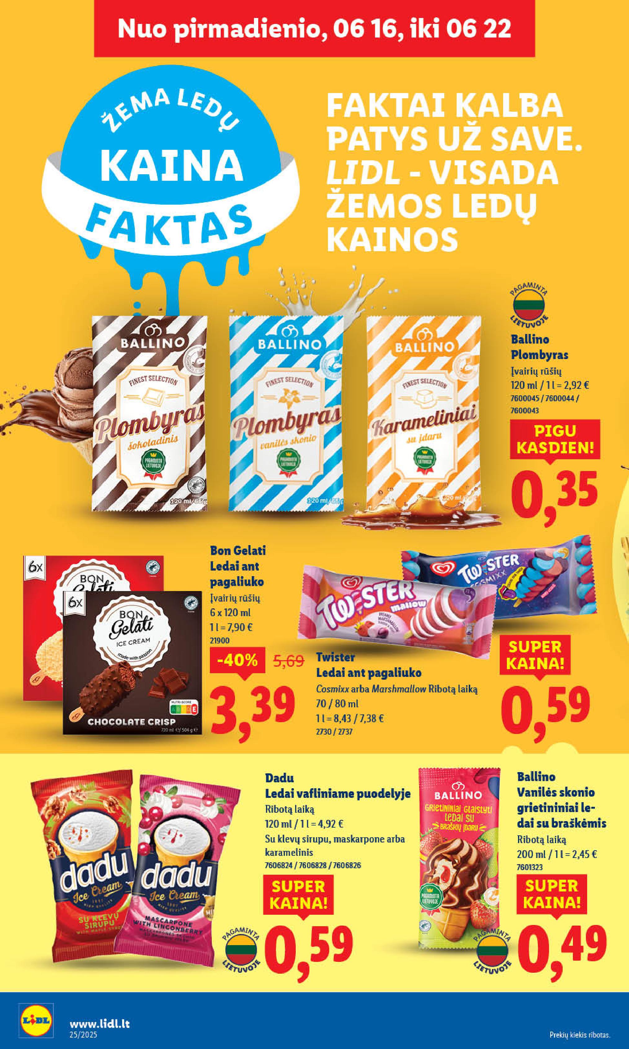LIDL akcijų ir nuolaidų leidinys 2025.06.16 - 2025.06.22