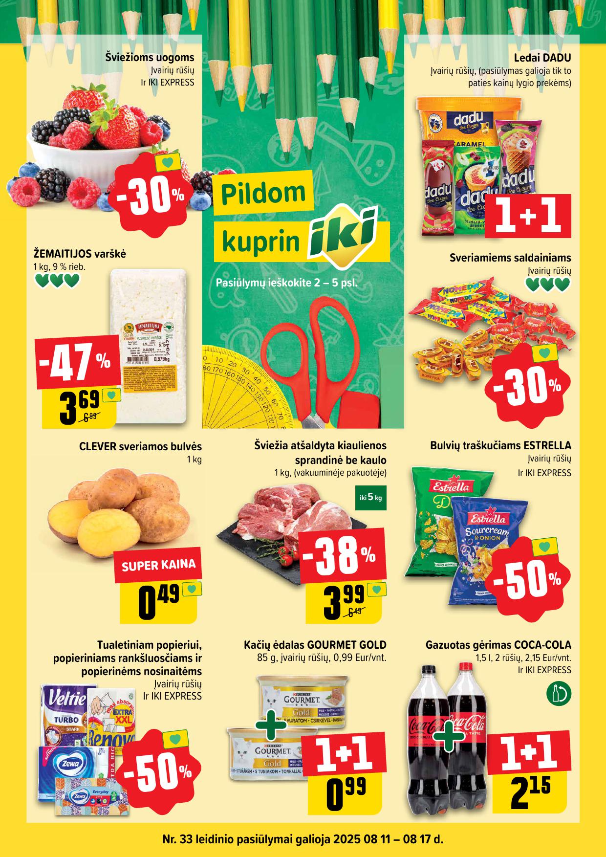 Naujausias IKI kaininis katalogas 2025.08.11 - 2025.08.17