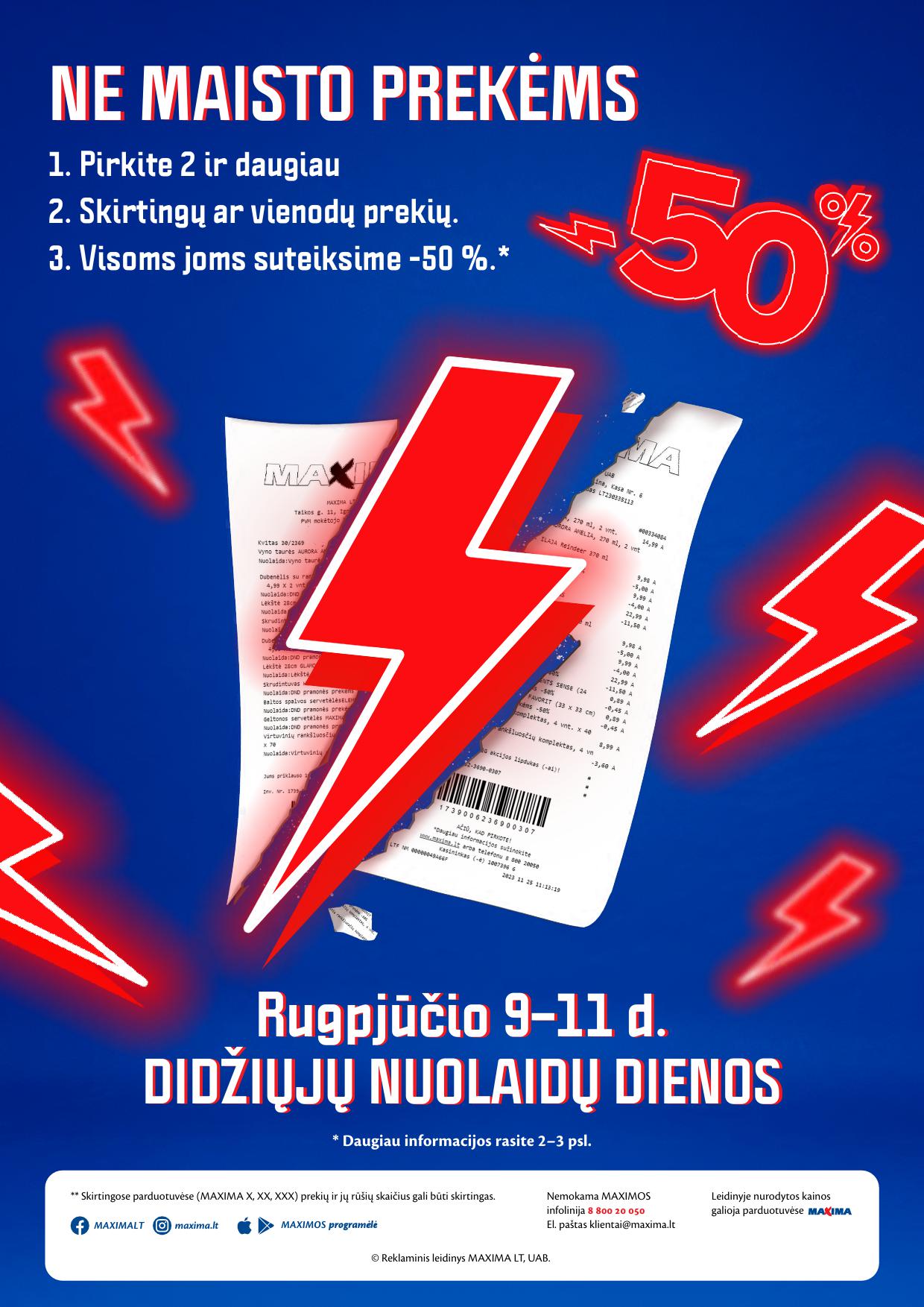 MAXIMA leidinukas "Didžiųjų nuolaidų dienos" galioja 2024.08.09 iki 2024.08.11