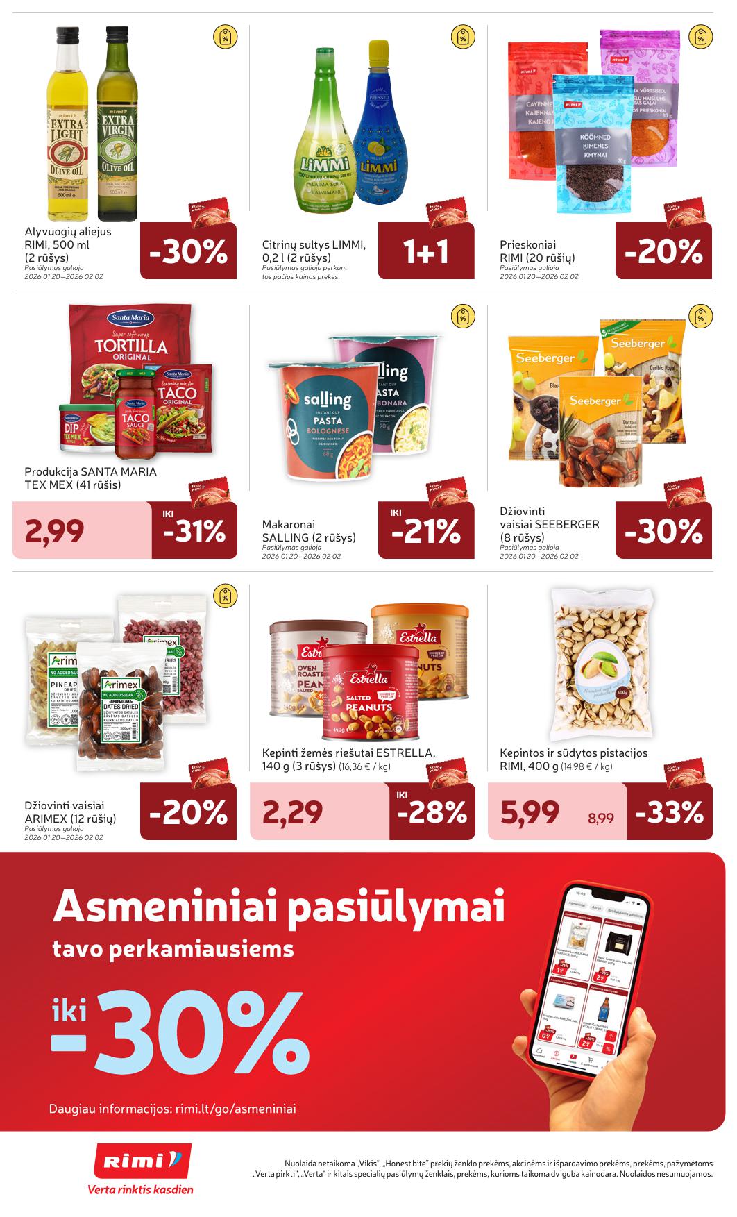 Naujausias RIMI kaininis katalogas 2026.01.27 - 2026.02.02
