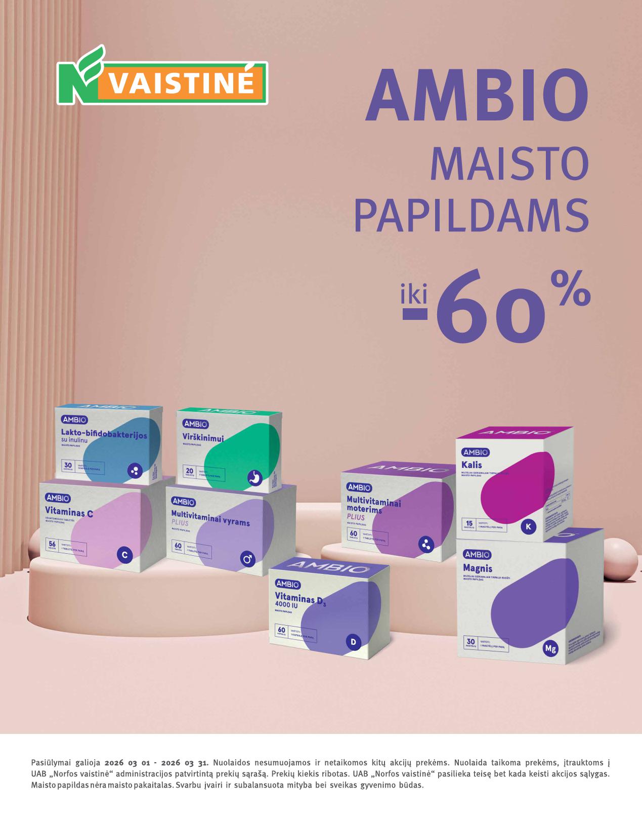 NORFOS vaistinės akcijų ir nuolaidų leidinys 2026.03.01 - 2026.03.31