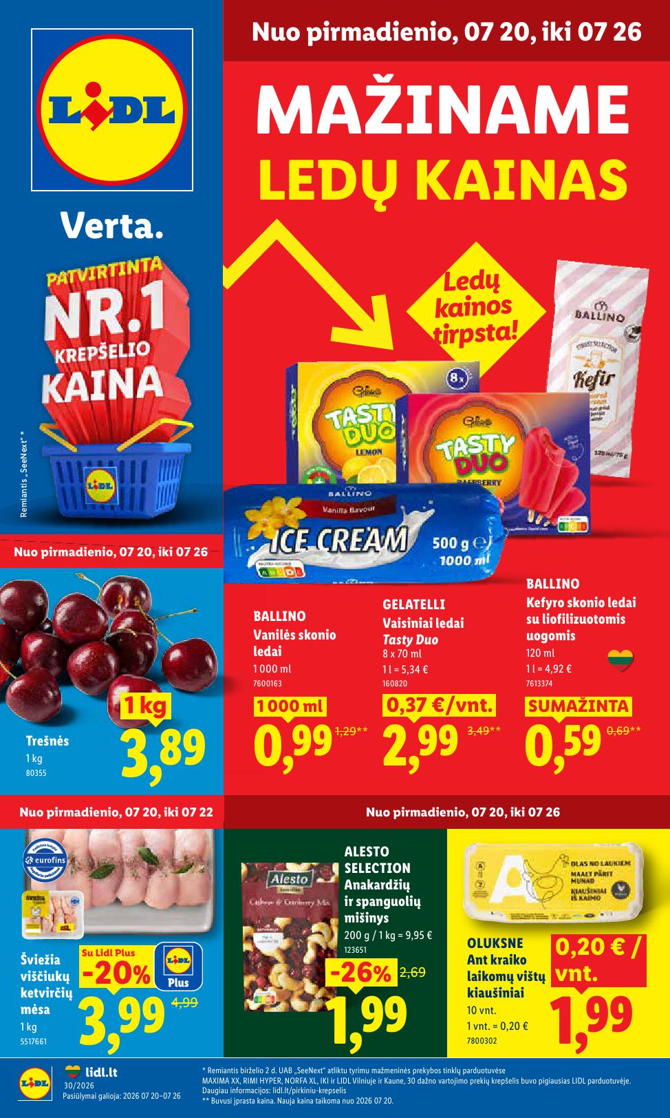 LIDL akcijų ir nuolaidų leidinys 2026.07.20 - 2026.07.26