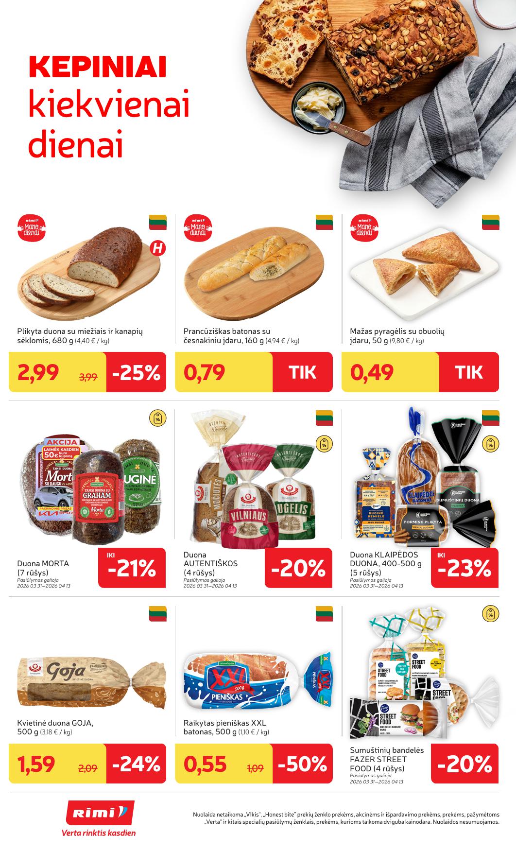 Naujausias RIMI kaininis katalogas 2026.03.31 - 2026.04.06