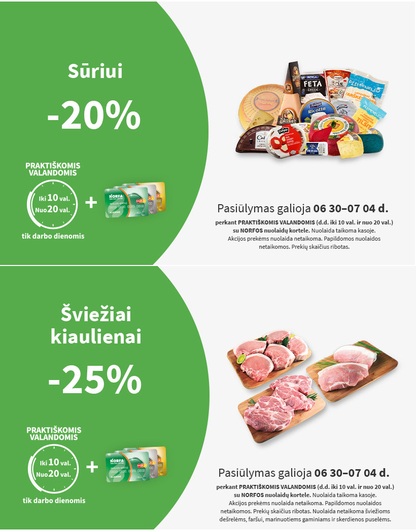 NORFA akcijos PRAKTIŠKOMIS VALANDOMIS birželio 30 - liepos 4 d.