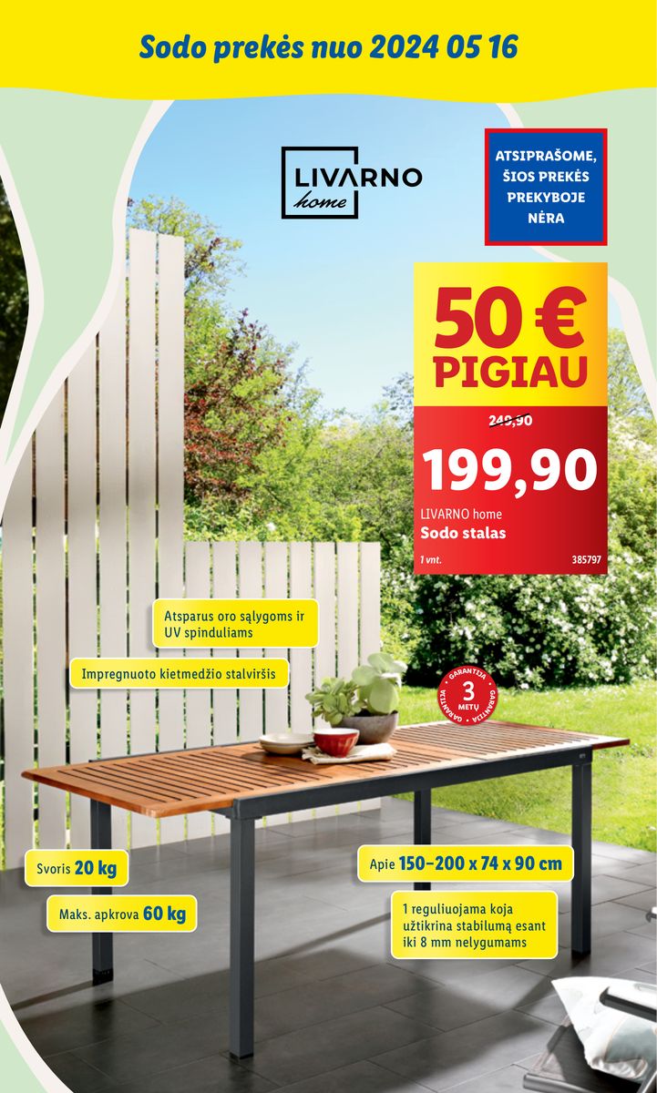 LIDL SODO PREKIŲ KATALOGAS "Visi į sodą"