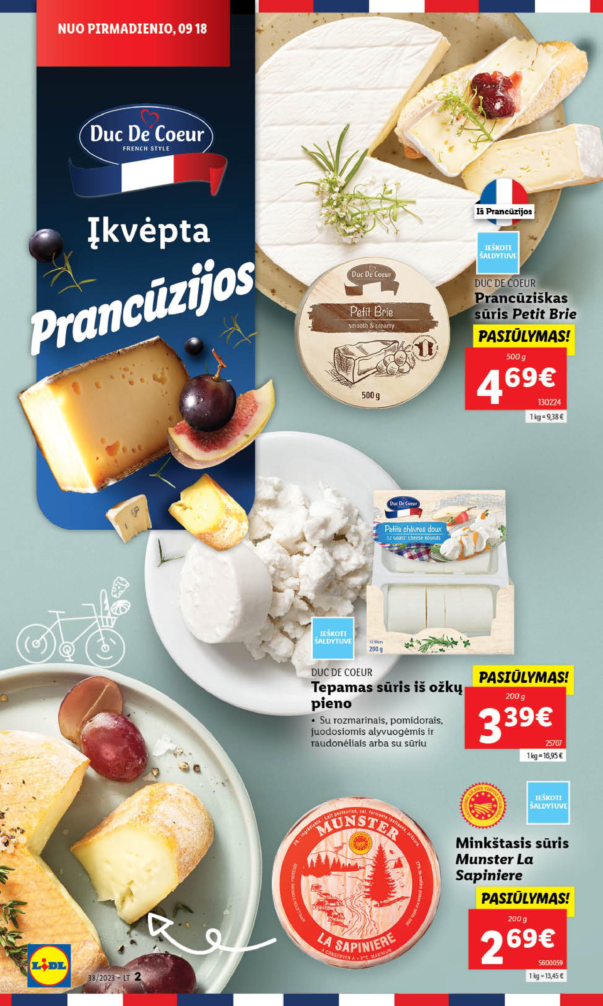 LIDL PRANCŪZIŠKO STILIAUS PRODUKTAI savaitė "DUC DE COEUR" nuo 2023.09.18