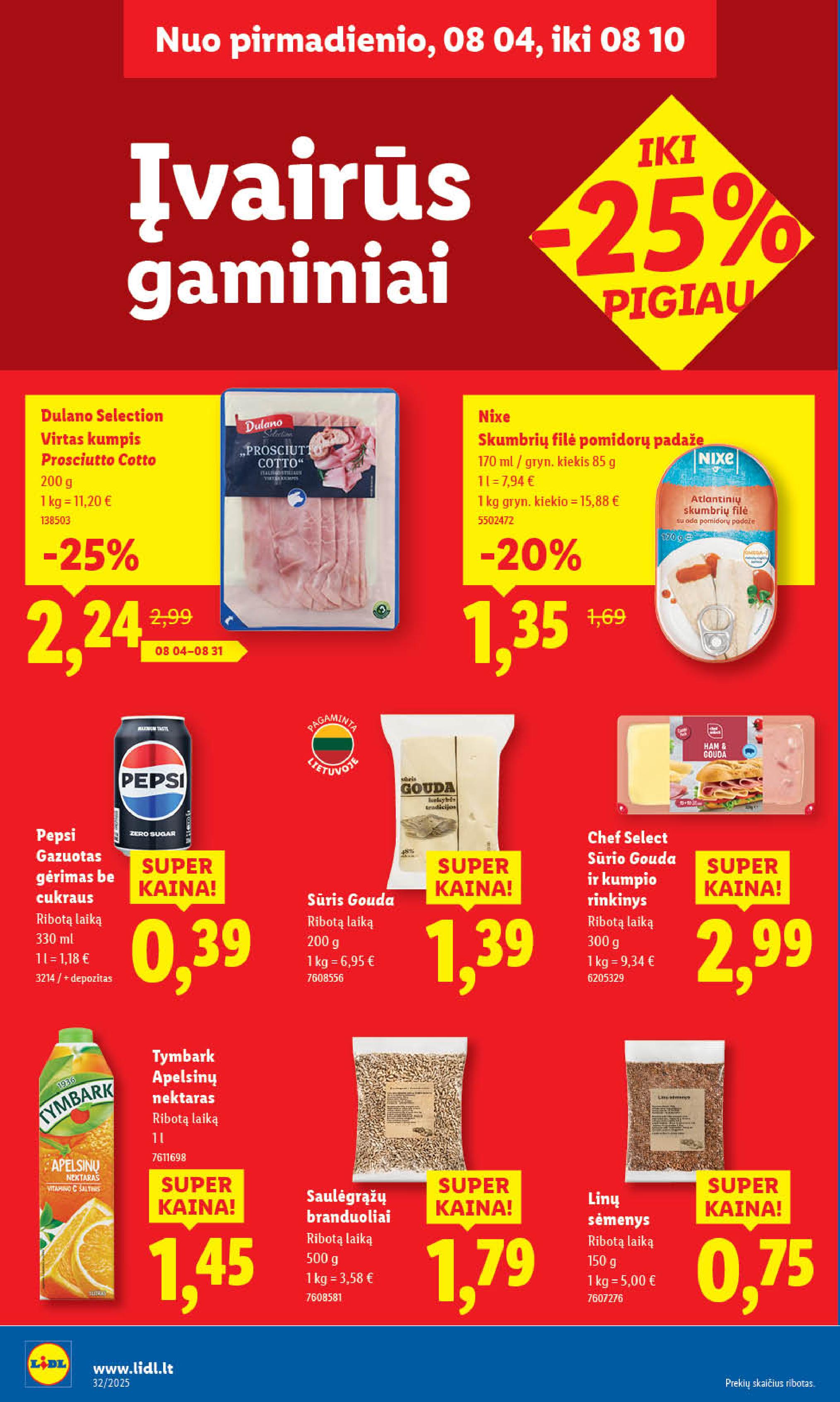 Naujausias LIDL kaininis katalogas 2025.08.04 - 2025.08.10