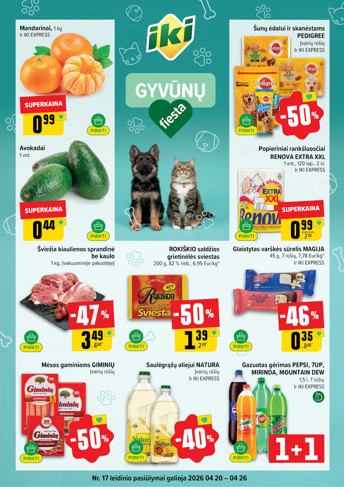 IKI SAVAITĖLĖ akcijų ir nuolaidų leidinys Nr.17 2026.04.20 - 2026.04.26