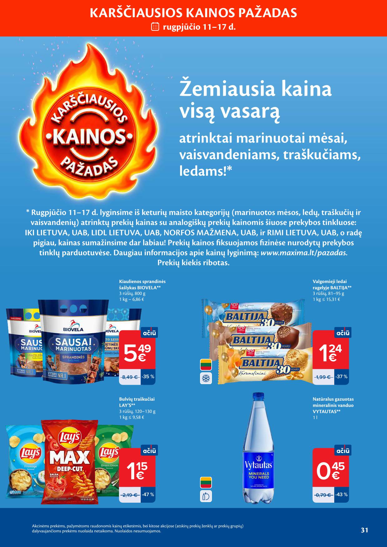 Naujausias MAXIMA kaininis katalogas 2026.08.11 - 2026.08.17