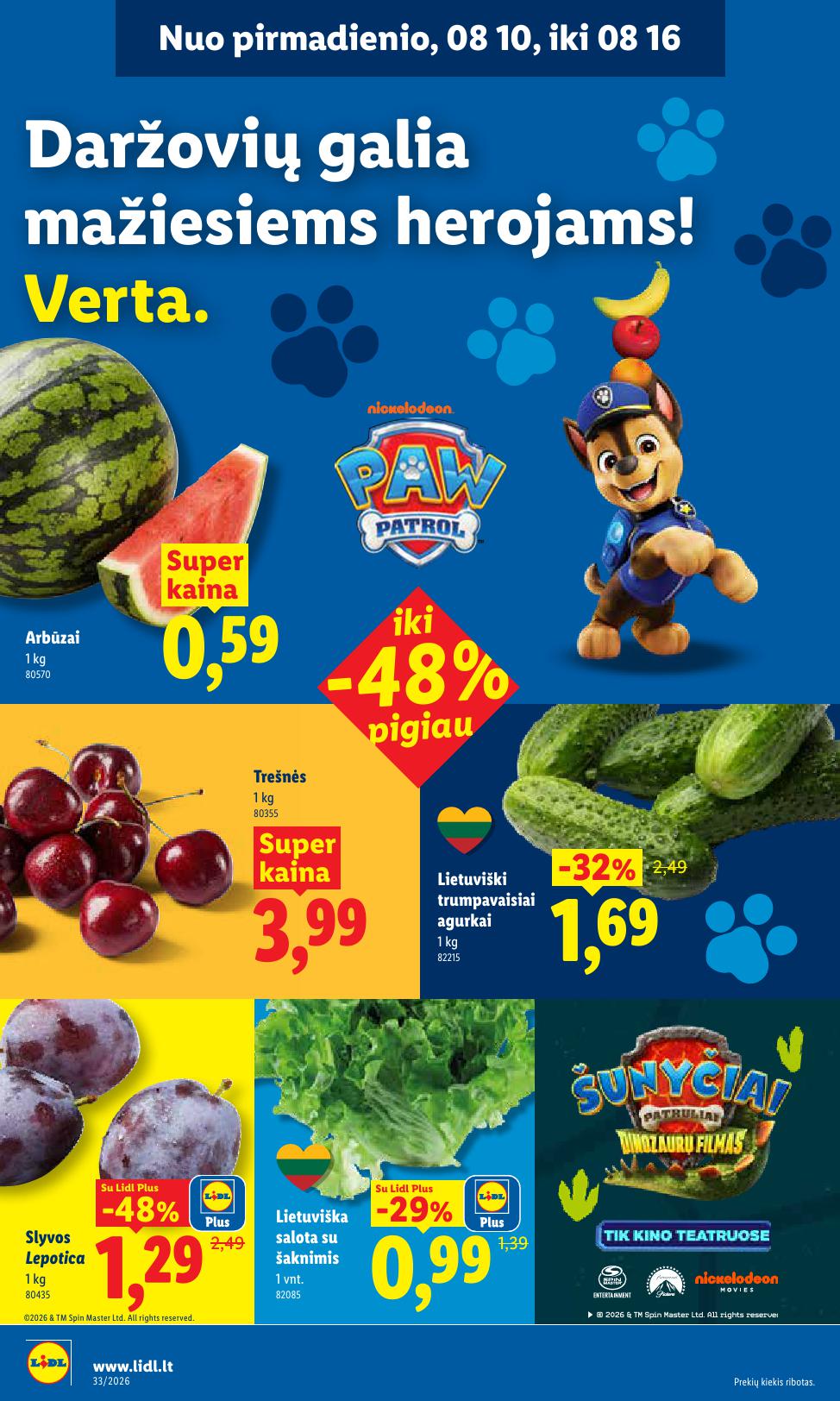 Naujausias LIDL kaininis katalogas 2026.08.10 - 2026.08.16