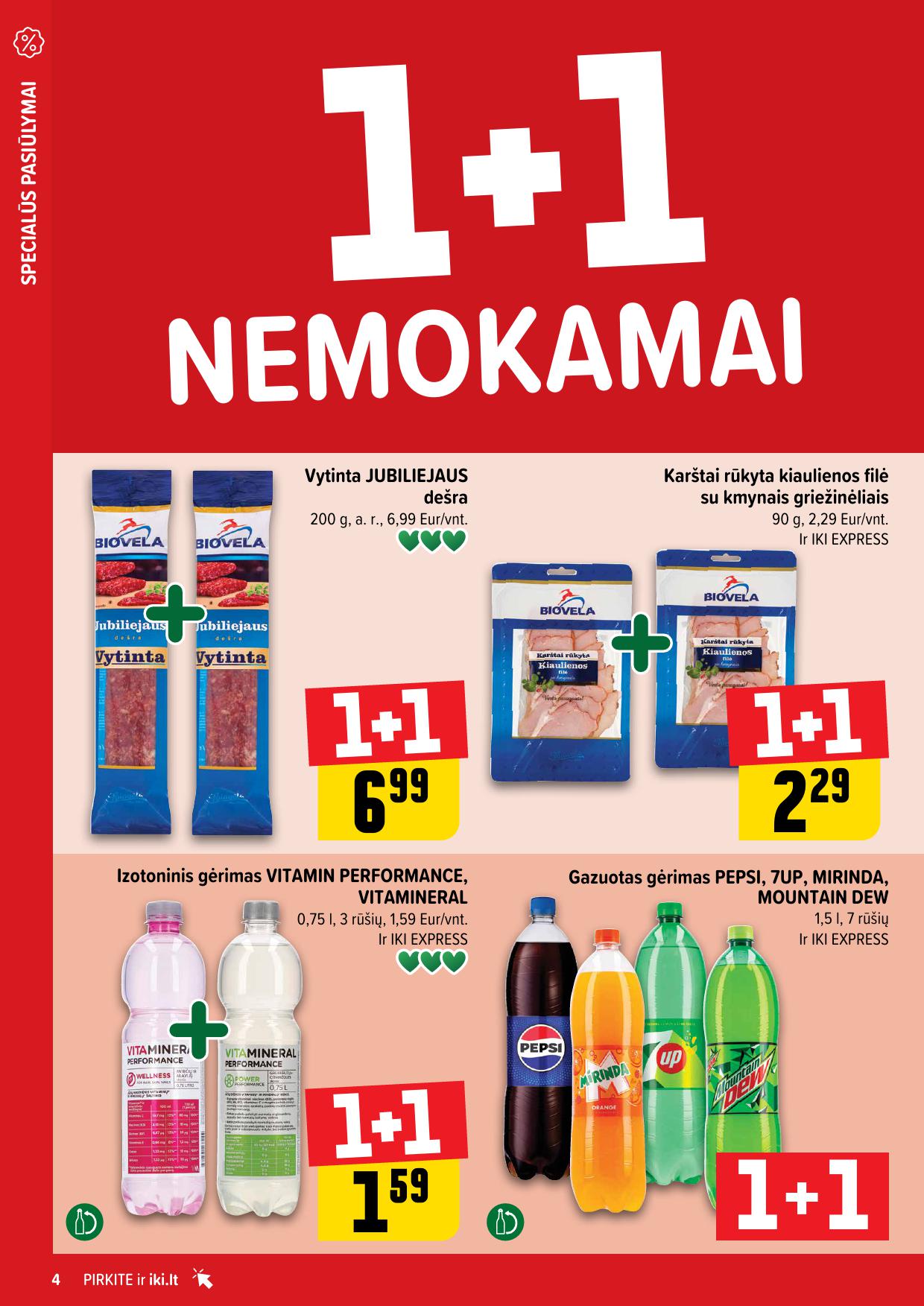IKI akcijų leidinukas "Daugiau yra pigiau 1+1 nemokamai" 2026.04.20 - 2026.04.26