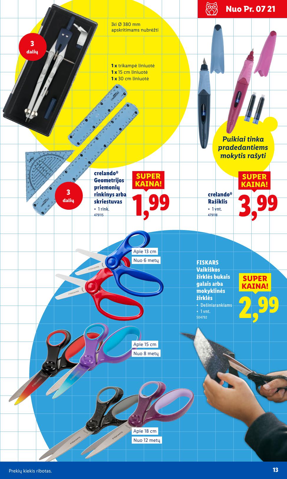 LIDL mokyklos prekių katalogas "Į žinių pasaulį" galioja nuo 2025.07.21