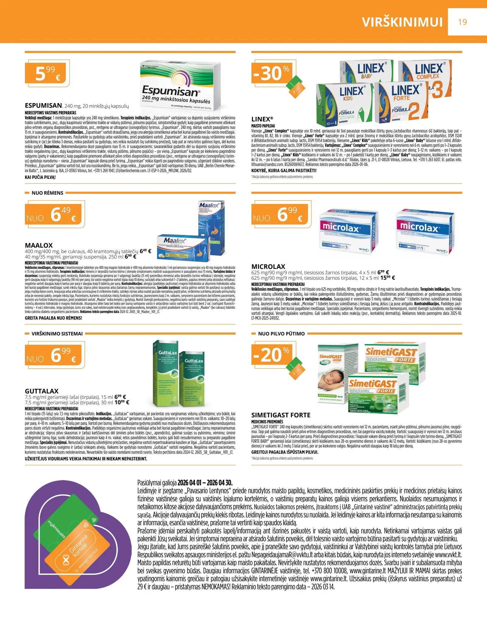 Naujas GINTARINĖS vaistinės leidinys nuo 2026.04.01 iki 2026.04.30