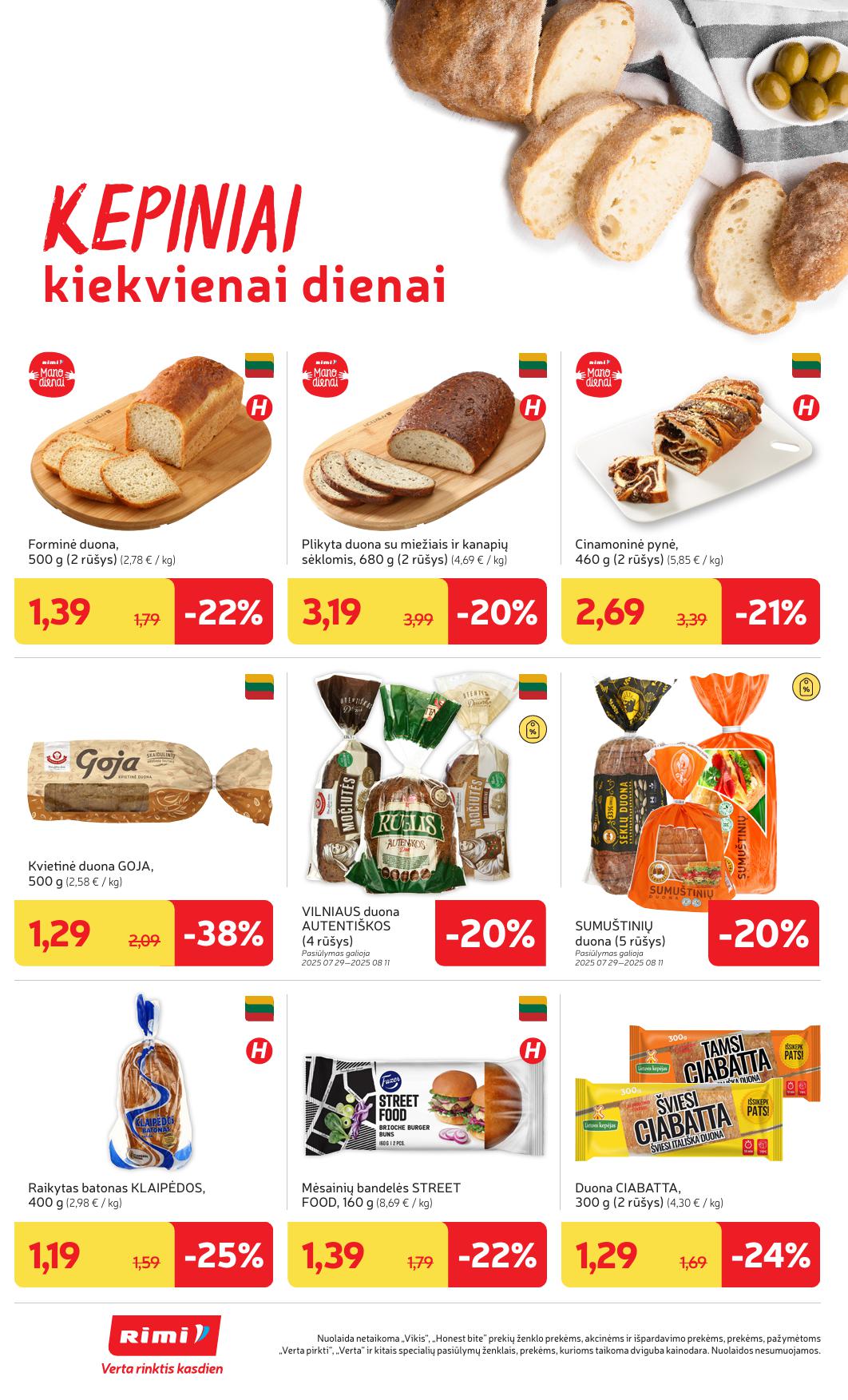 Naujausias RIMI kaininis katalogas 2025.07.29 - 2025.08.04