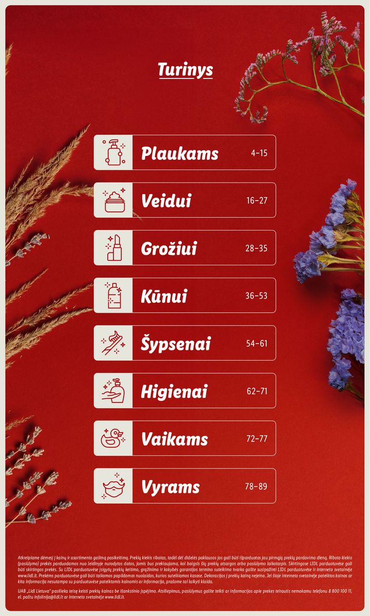 LIDL prekių katalogas "Grožio festivalis" galioja nuo 2023.10.05