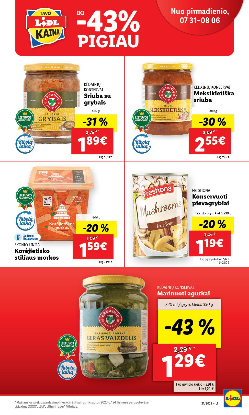 Naujausias LIDL kaininis katalogas 2023.07.31 - 2023.08.06