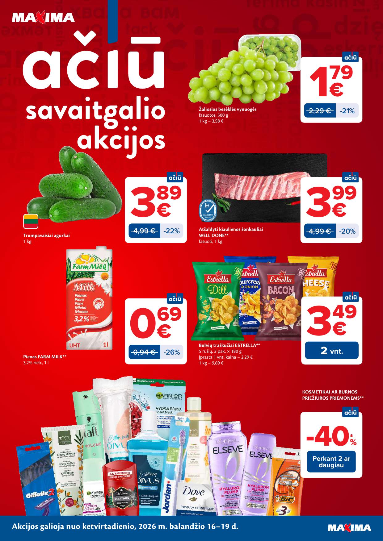 MAXIMA akcijų ir nuolaidų leidinys Nr.16 2026.04.14 - 2026.04.20