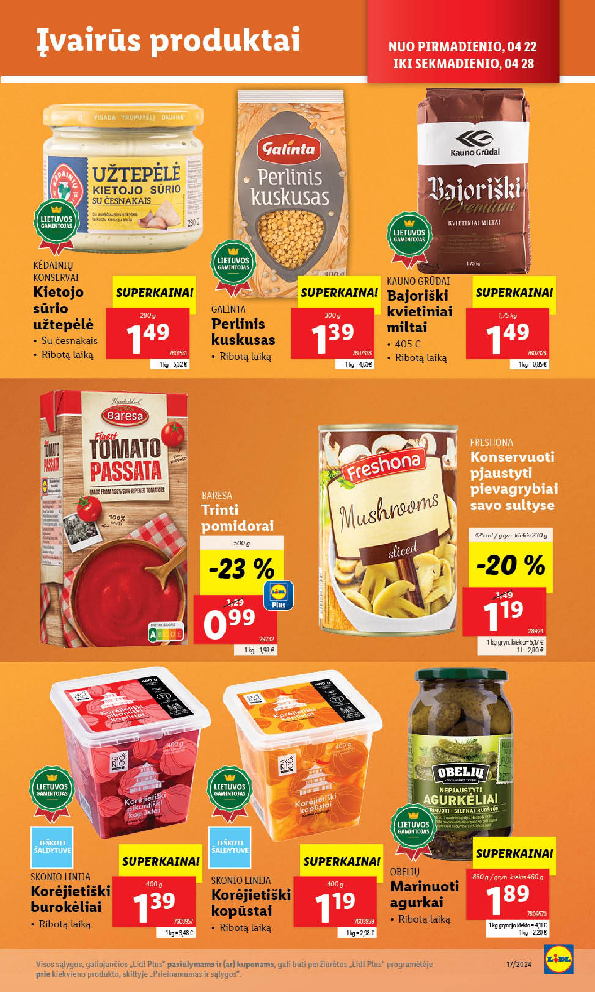 Naujausias LIDL kaininis katalogas 2024.04.22 - 2024.04.28