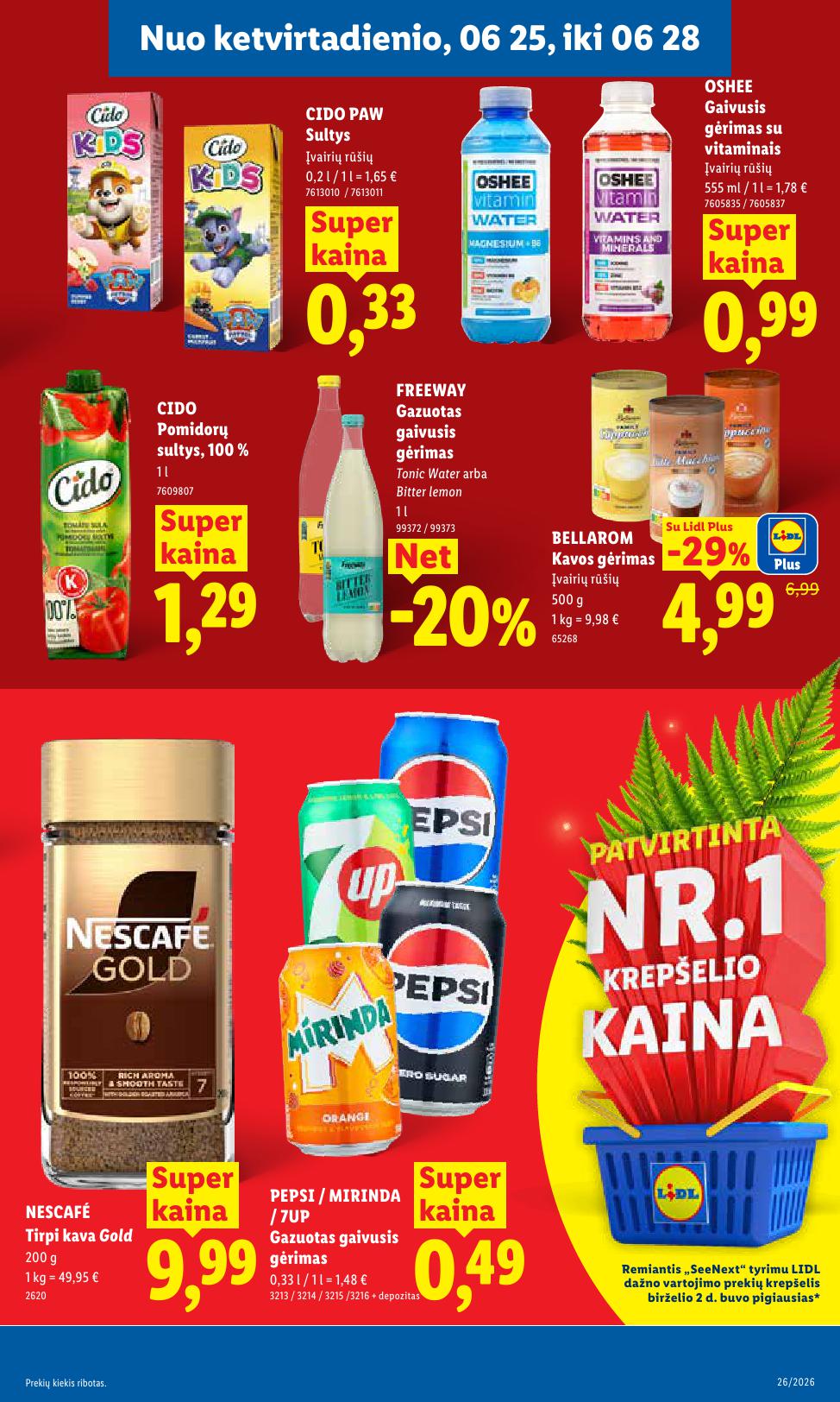 LIDL akcijų ir nuolaidų leidinys 2026.06.22 - 2026.06.28
