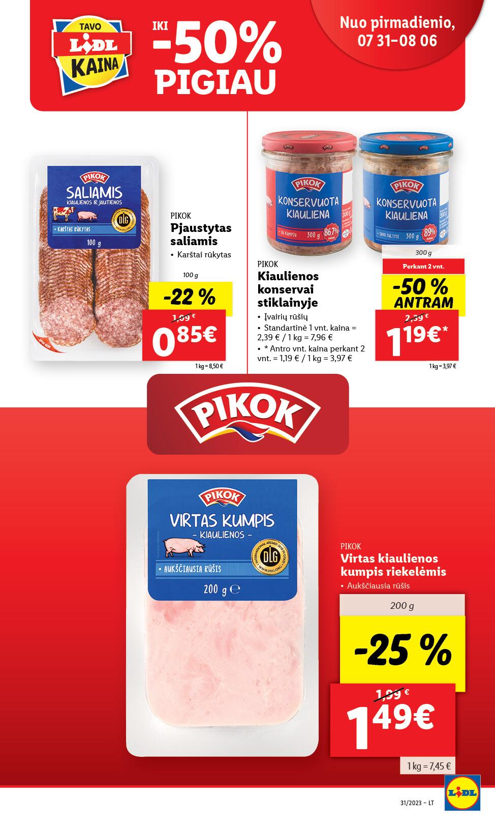 Naujausias LIDL kaininis katalogas 2023.07.31 - 2023.08.06