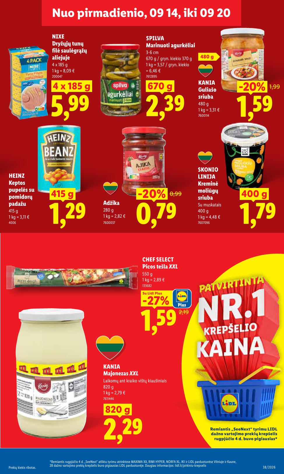 Naujausias LIDL kaininis katalogas 2026.09.14 - 2026.09.20
