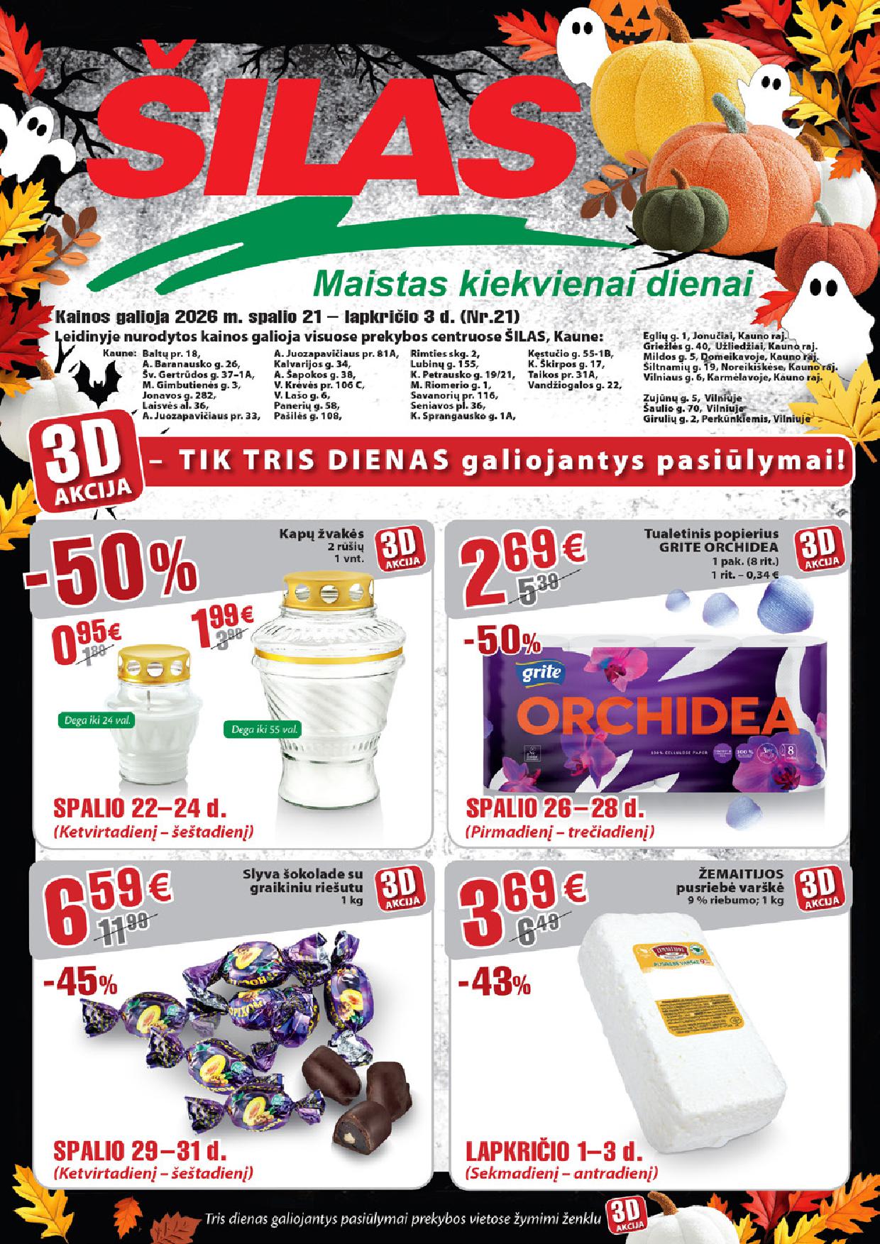 ŠILAS akcijų ir nuolaidų leidinys Nr.21 2026.10.21 - 2026.11.03