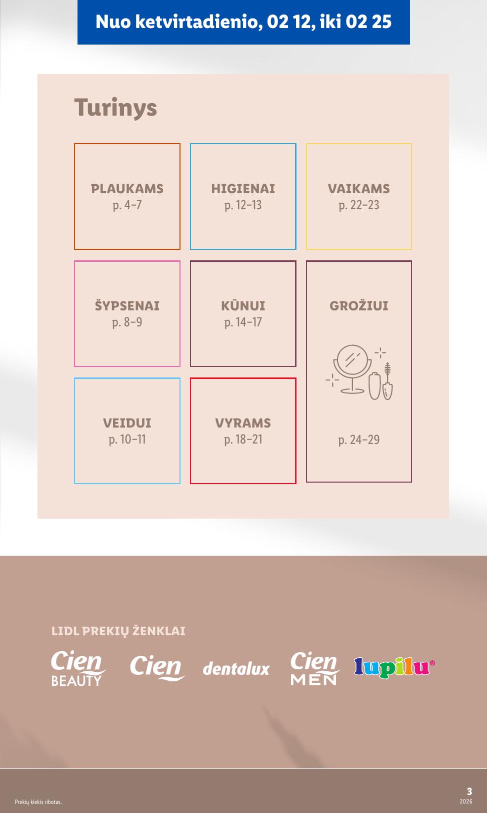 LIDL nuolaidų katalogas "Grožio festivalis" galioja nuo 2026.02.12