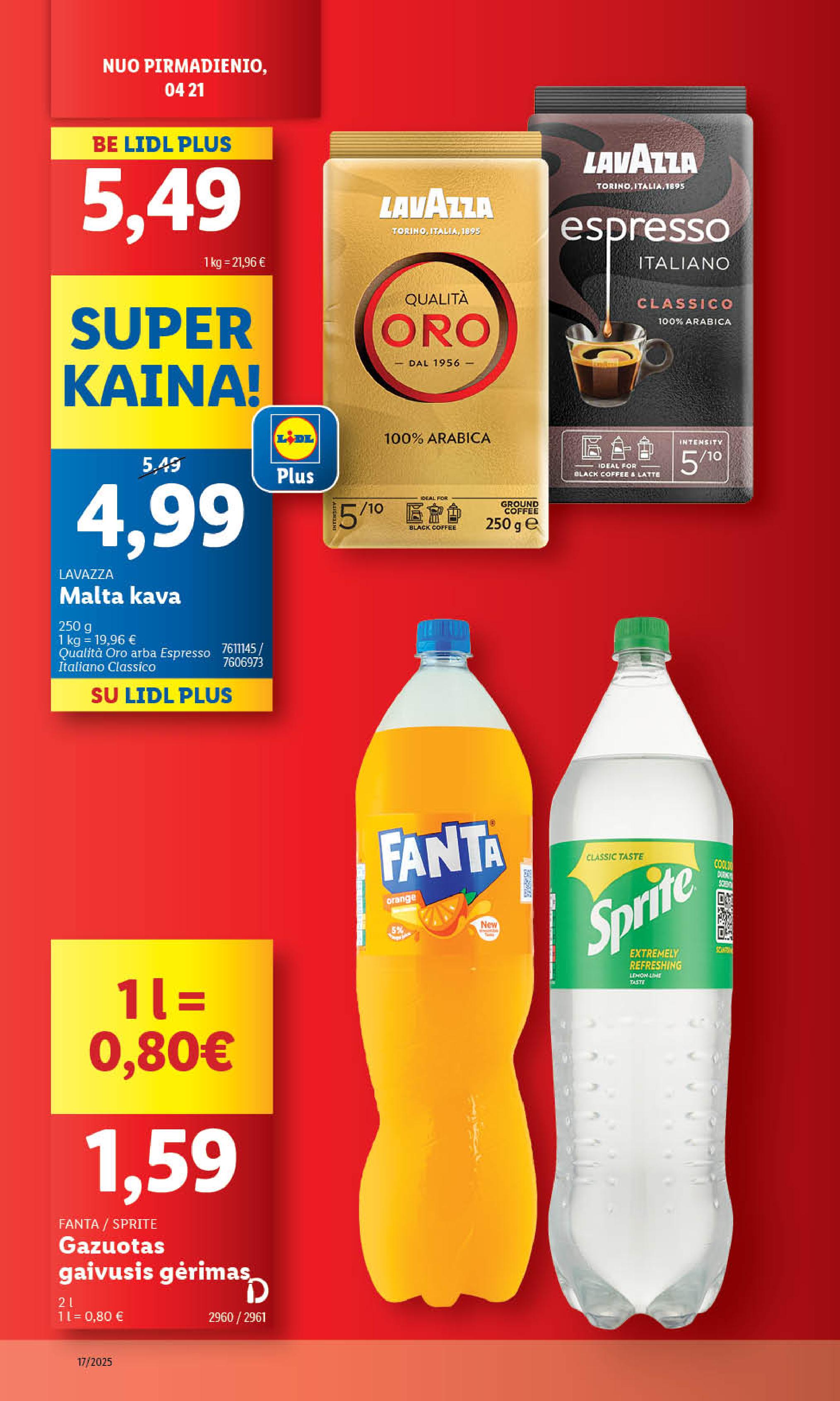 LIDL akcijų ir nuolaidų leidinys 2025.04.21 - 2025.04.27