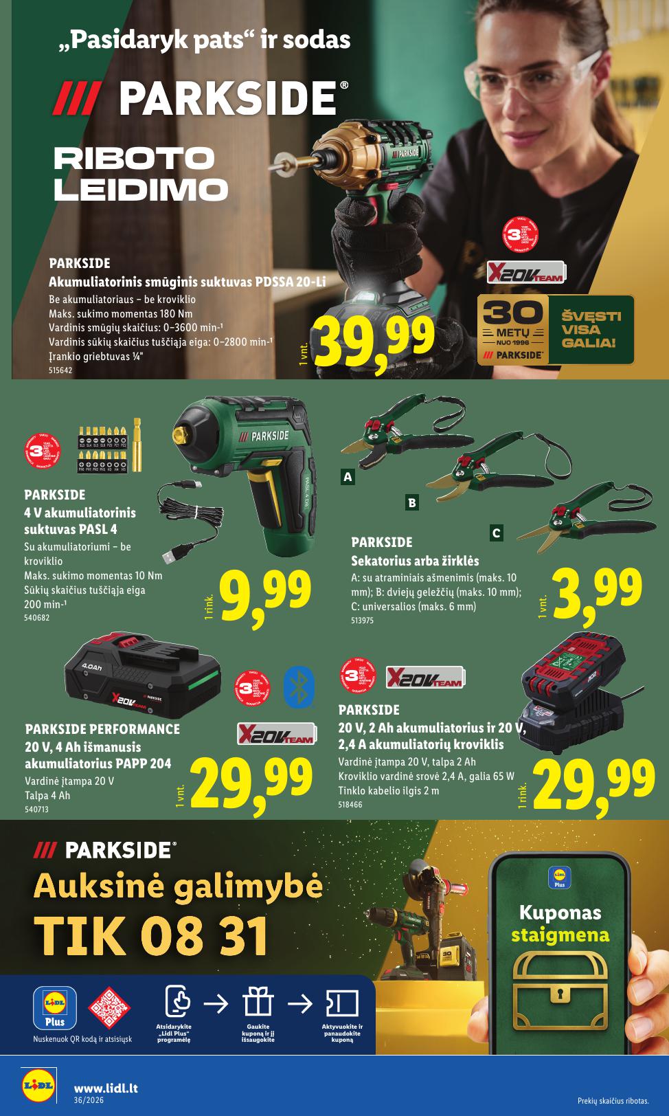 LIDL ne maisto prekių leidinys 2026.08.31 - 2026.09.06