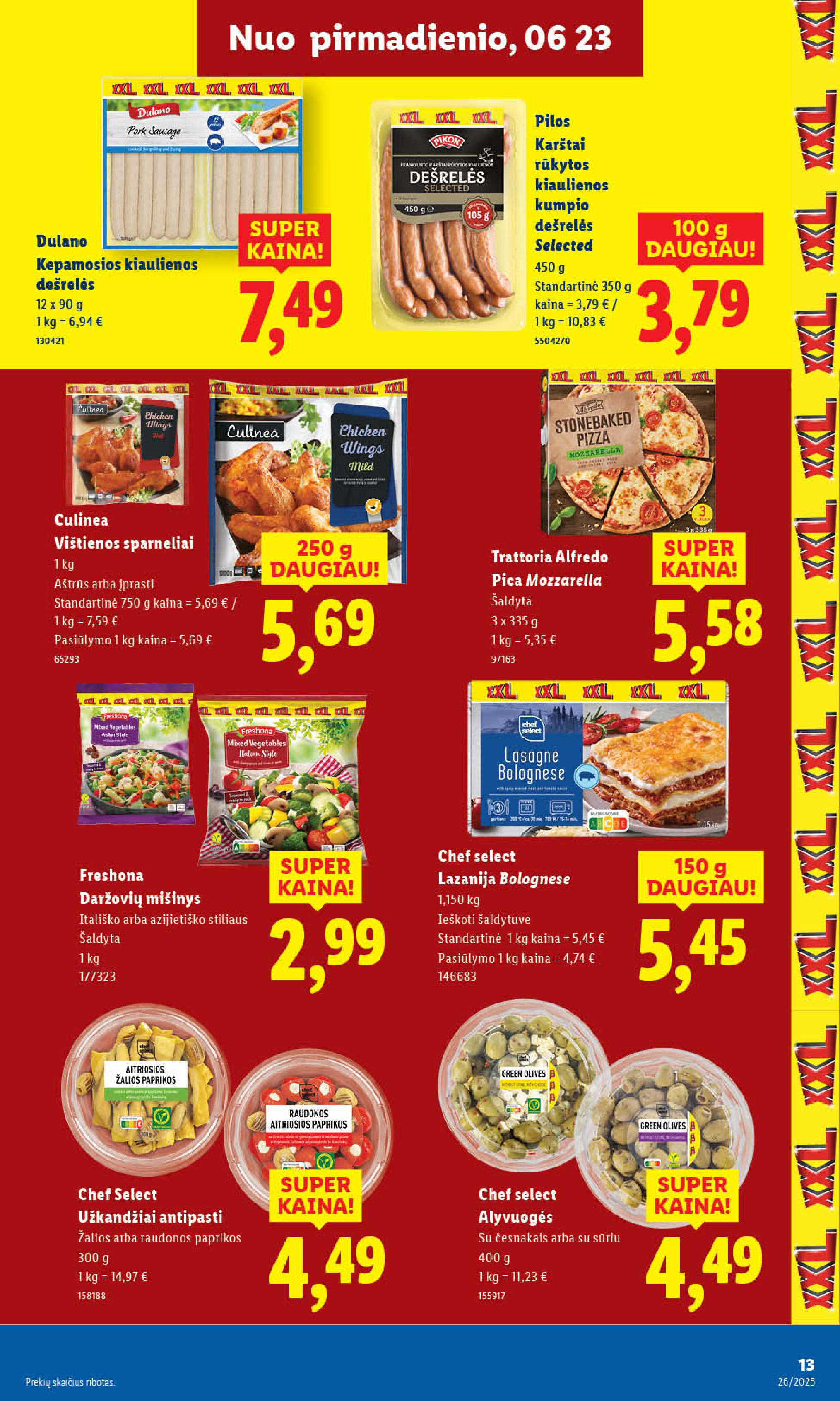 LIDL maisto prekių leidinukas nuo ketvirtadienio 2025.06.26. iki 2025.06.29