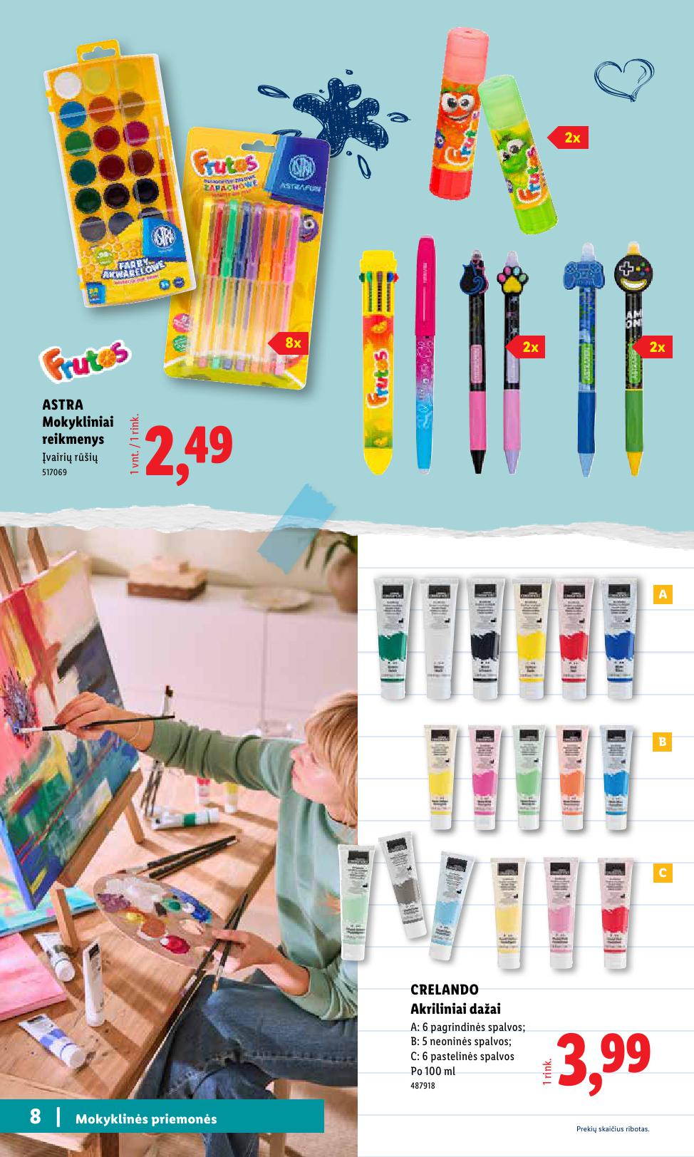 LIDL mokyklinių prekių katalogas "Atgal į mokyklą"