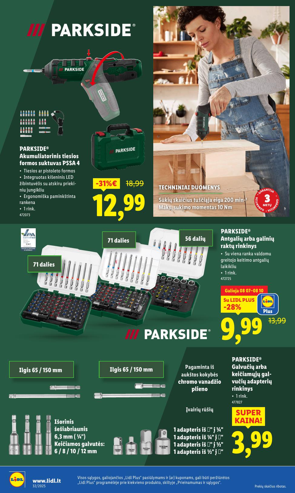 LIDL ne maisto prekių leidinys 2025.08.04 - 2025.08.10
