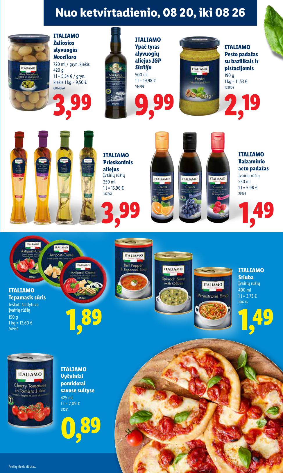 Naujausias LIDL kaininis katalogas 2026.08.17 - 2026.08.23