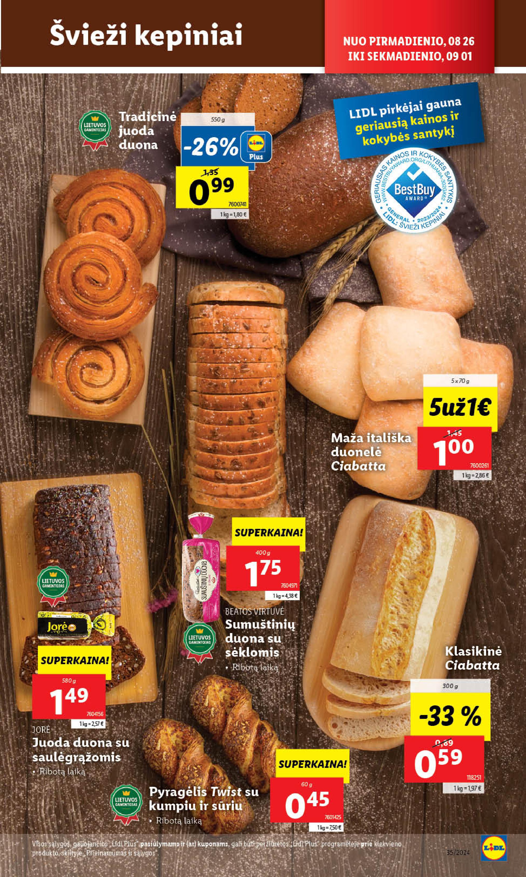 Naujausias LIDL kaininis katalogas 2024.08.26 - 2024.09.01