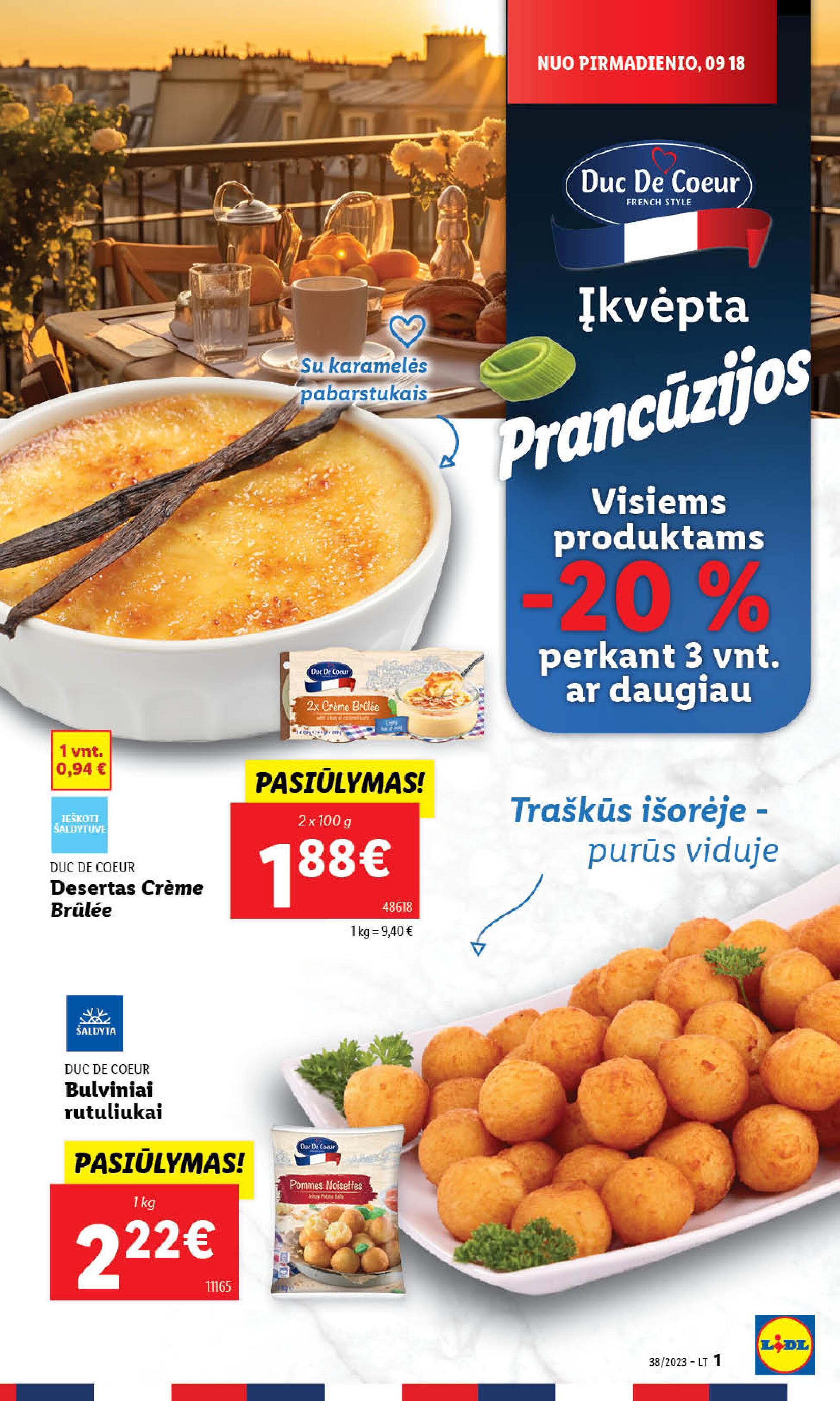 LIDL PRANCŪZIŠKO STILIAUS PRODUKTAI savaitė "DUC DE COEUR" nuo 2023.09.18