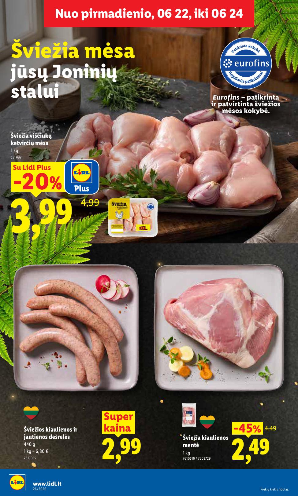 LIDL akcijų ir nuolaidų leidinys 2026.06.22 - 2026.06.28