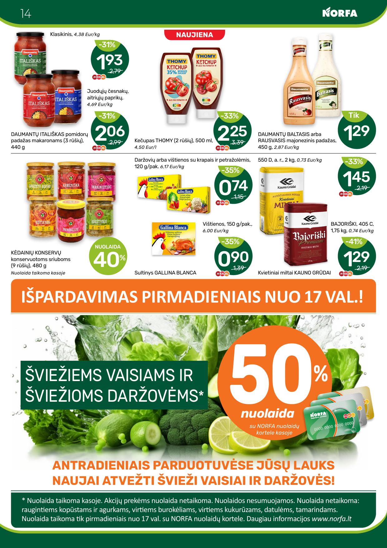 Naujausias NORFA kaininis katalogas 2025.05.01 - 2025.05.14