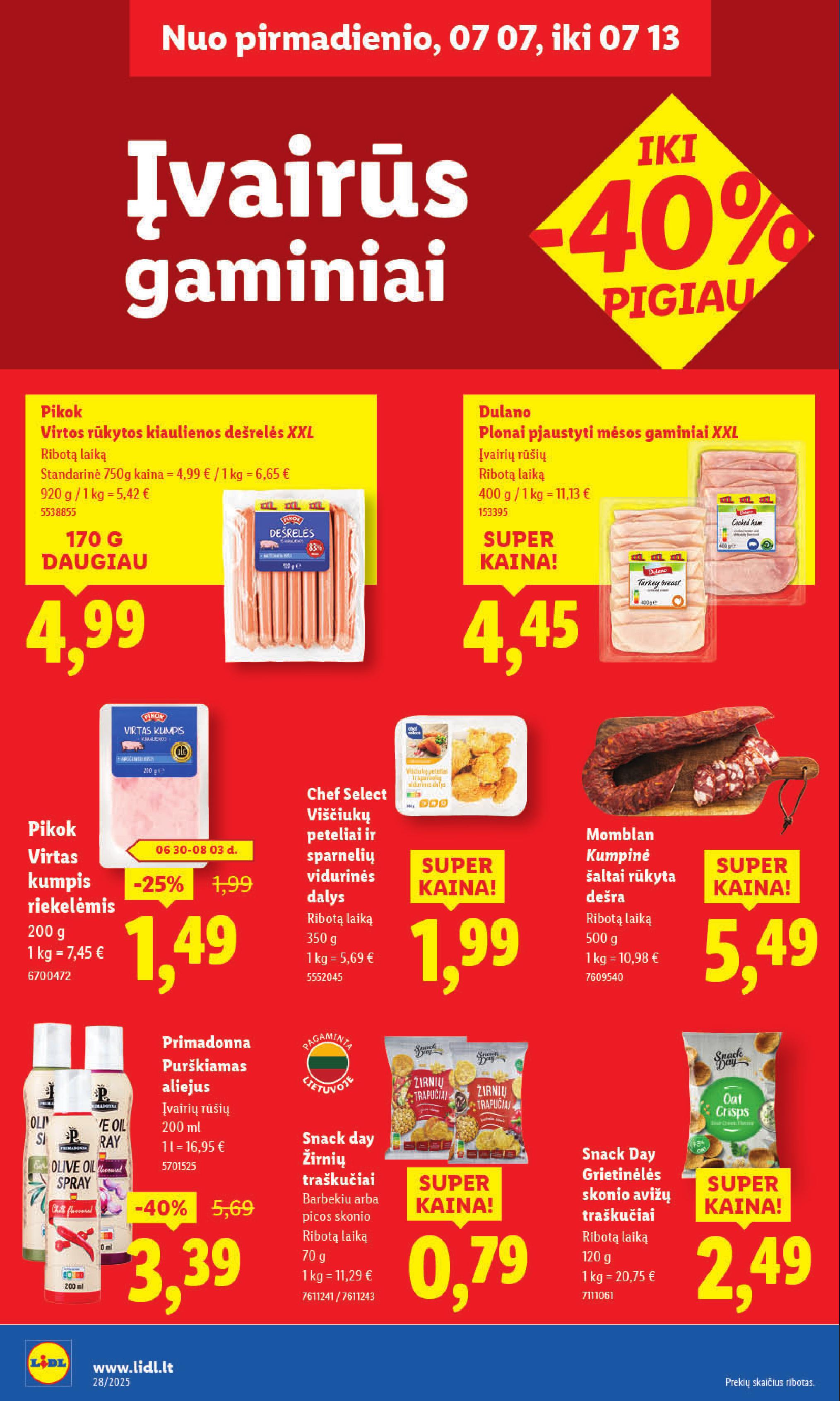 Naujausias LIDL kaininis katalogas 2025.07.07 - 2025.07.13