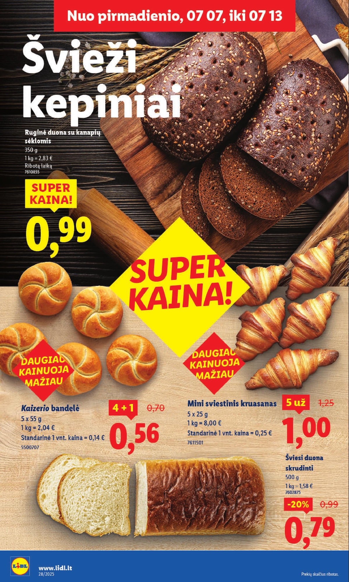 LIDL maisto prekių leidinukas nuo ketvirtadienio 2025.07.10 iki 2025.07.13