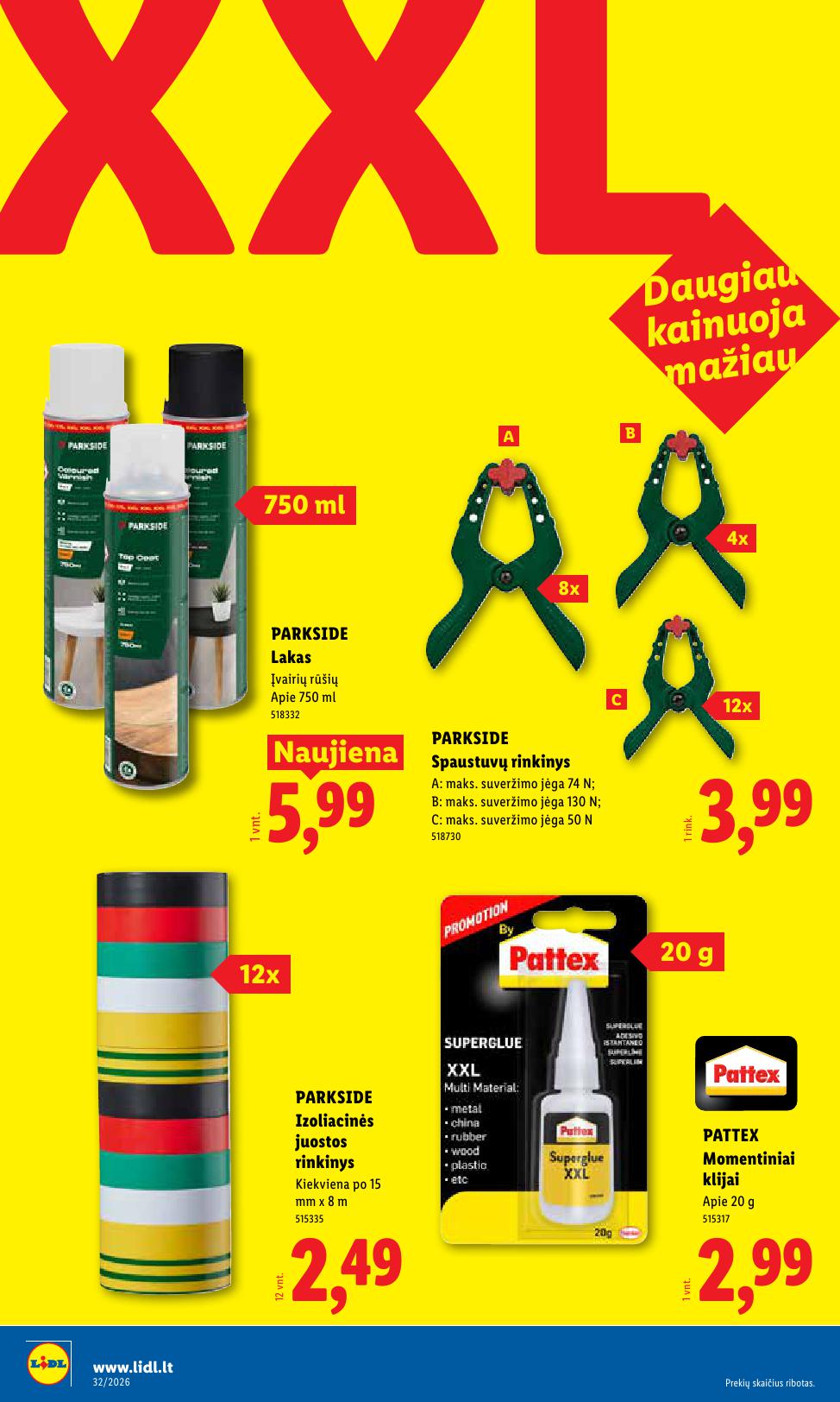 LIDL ne  maisto prekių leidinys 2026.08.03 - 2026.08.09
