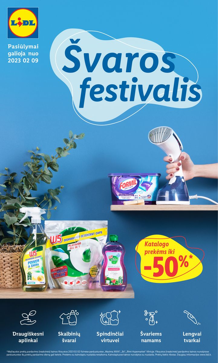 LIDL švaros prekių katalogas "Švaros festivalis" galioja nuo 2023.02.09